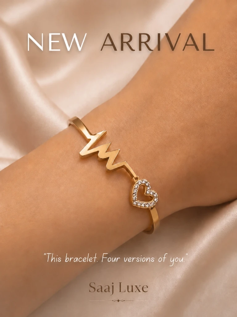 Aura Heartbeat Gold Cuff