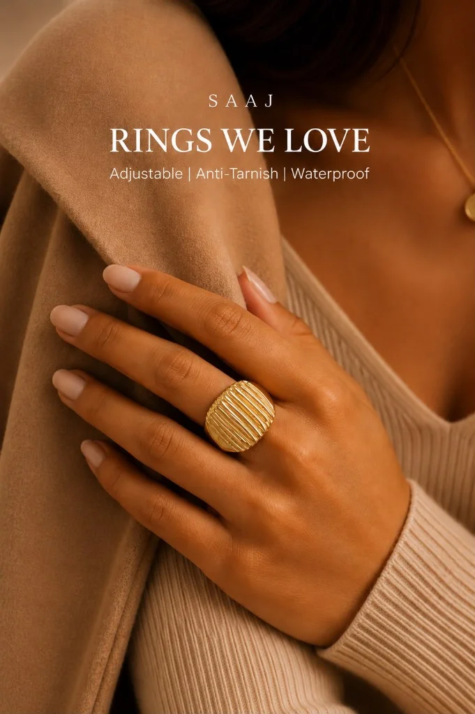 Chunky Ribbed Signet Ring