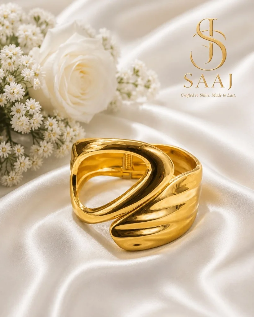 Sculptural Gold Cuff