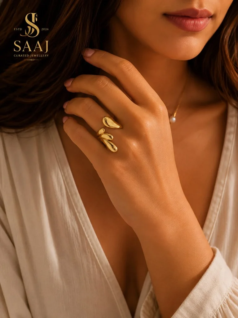 Organic Droplet Wrap Ring