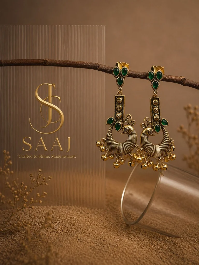 Royal Peacock Green Jhumkas